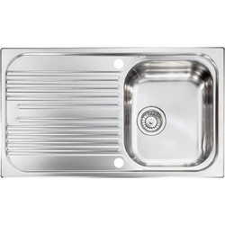 Sanitec 10643 Atlantic Επικαθήμενος Νεροχύτης Inox Αντιστρεφόμενος Σατινέ 86x50cm