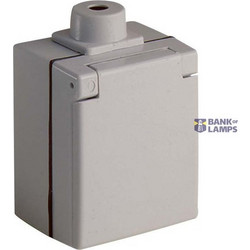 PERILEX surface mounted socket, 16 A, IP44, grey