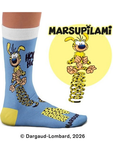 Sock Affairs Marsupilami Ανδρικές Κάλτσες Ψηλές με Σχέδια Μπλε