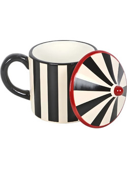 Black Striped Circus Tent Κούπα με Καπάκι 370ml