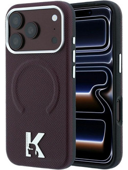 Karl Lagerfeld Grained Embossed Ring & Kameo Logo MagSafe Θήκη iPhone 18 Pro Max / 17 Pro Max Burgundy KLHMP18X6PWBKECR