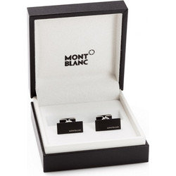 Μανικετόκουμπα MontBlanc TWINS MB114761 από ανοξείδωτο ατσάλι σε μαύρο PVD (1,7 x 1,2 cm)