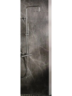 Karag Eternity S16058TM Brushed Steel - Θερμοστατική Στήλη Ντους 5206836759791