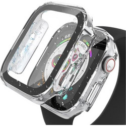 Θήκη PC με Tempered Glass Ahastyle WG56-2 Premium Apple Watch 7/ 8/ 9 45mm Ασημί (2 τεμ.)
