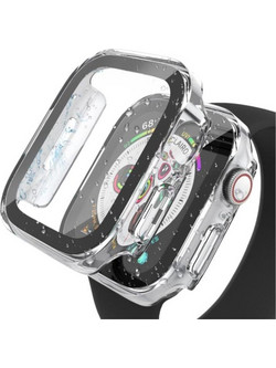 Θήκη PC με Tempered Glass Ahastyle WG56-2 Premium Apple Watch 7/ 8/ 9 45mm Ασημί (2 τεμ.)