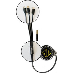 GOLDTOUCH Braided USB to Lightning / Type-C / micro USB Cable Μαύρο 1m