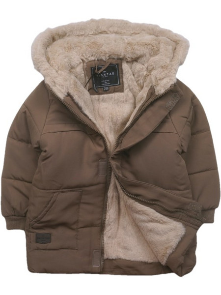 Βρεφικό μπουφάν Hashtag για αγόρια Winter Fur καφέ