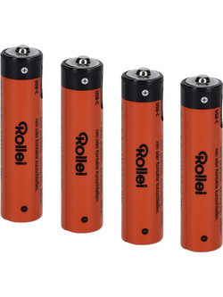 Rollei - USB-C Li-ion Batteries - Rechargeable - 4-Pack - AAA