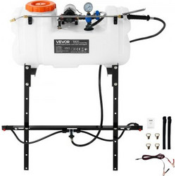 VEVOR ATV Spot Sprayer 60L/15,9 Gal 12V Αντλία ATV/UTV Broadcast Sprayer, για Garden Farm, Ρυθμός ροής 7,2 L/min, Ρυθμιζόμενος 0-72 PSI, Ψεκασμός ζιζανίων με μπρούτζινο ακροφύσιο, μπούμα, δεξαμενή νερ
