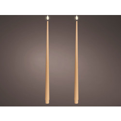 Beauty Home Κερί LED με Ρεαλιστική Φλόγα Καφέ Σετ 2 Τεμ. O2,2 x 42,5 cm