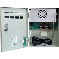 POWERTECH τροφοδοτικό CP1209-20A-B για CCTV-Alarm, DC12V 20A, 9 κανάλια