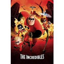 Poster Incredibles MV329 30cm x 40cm Κορνίζα σε καφέ χρώμα ξύλου -72301PD161830F63322