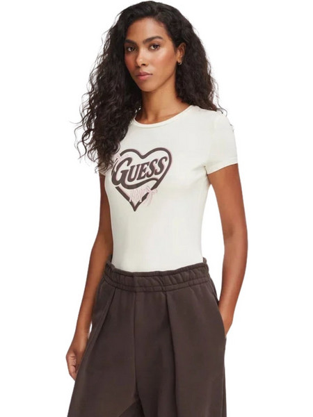 Guess Γυναικείο T-Shirt Slim Fit V6YI09K4276-G027 Εκρού