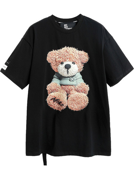 T-Shirt Teddy Print MW093020822 black