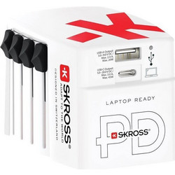 SKROSS World USB Charger AC45PD με USB-C καλώδιο, Λευκό