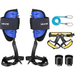 VEVOR Tree Climbing Spikes Set, Height-Adjustable Tree Climbing Gear with Straps & Harness, 159 kg Load Capacity, Heavy Duty Steel Climb Spurs Arborist Equipment for Fruit Picking Hunting