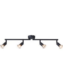 ΣΠΟΤ ΚΙΝΗΤΟ 4ΦΩΤΟ ΜΕΤΑΛΛΙΚΟ ΜΑΥΡΟ 4XGU10 Max 7w 300X80X125mm ARTE ILLUMINA VORRAS