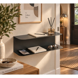 Decorative Metal Wall Shelf Met - Drt - S702 Black 35x12x12 cm
