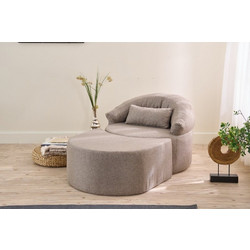 1-Seat Sofa-Bed Pitta Brown Fabric: 100% Polyester (linen Texture Fabric) 100x80x70 cm