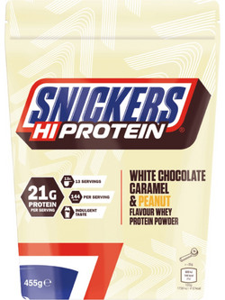 Snickers Hi White Chocolate Caramel Peanut Πρωτεΐνη Ορού Γάλακτος Γράμμωσης 455gr