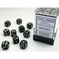 Opaque Black/green 12mm d6 Dice Block (36 dice)