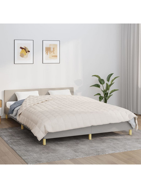 vidaXL Κουβέρτα Βαρύτητας Ανοιχτό Κρεμ 200 x 225 εκ. 9 κ. Υφασμάτινη