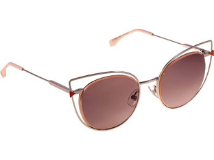 Fendi FF 0176/S 010/EU Γυναικεία Γυαλιά Ηλίου Cat Eye Μεταλλικά Χρυσά με Κόκκινο Degradee Φακό