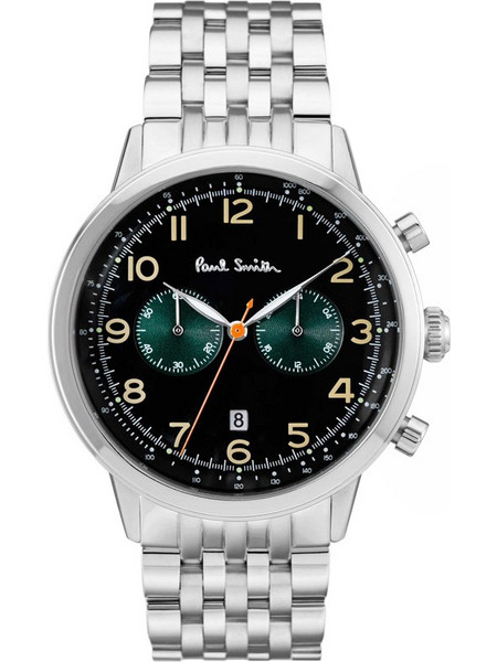 Paul Smith Precision Ανδρικό Ρολόι Χρονογράφος με Ασημί Μεταλλικό Μπρασελέ P10018