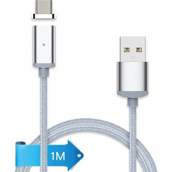 BWOO Μαγνητικό Καλώδιο Φόρτισης Micro USB Connector για Samsung Galaxy, HTC, Nexus, Huawei, Motorola, Nokia και άλλες android συσκευές 1m Silver (BW-U61)