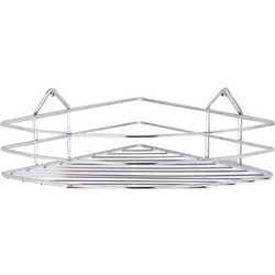 TEKNO-TEL Γωνιακή Ραφιέρα Μπάνιου 32x24x9cm Πάχος 4mm Επιχρωμιωμένο Ατσάλι