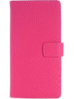Nokia Lumia 730/735 Δερμάτινη Θήκη Πορτοφόλι Φούξια (OEM)