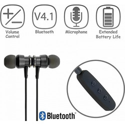 Bluetooth Handsfree Stereo Black Mini Ασύρματος Προσαρμογέας Ακουστικών Πέτου