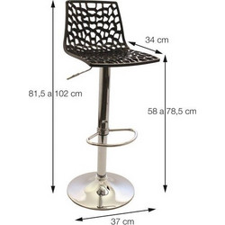 Σκαμπό ρυθμιζόμενο με αμορτισέρ SPIDER GAS LIFT 39.00cm x 41.00cm x 82.00cm Μαύρο RG-147B