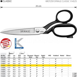 KRETZER 44525 114525 SPIRALE 25CM 10IN Ψαλίδι