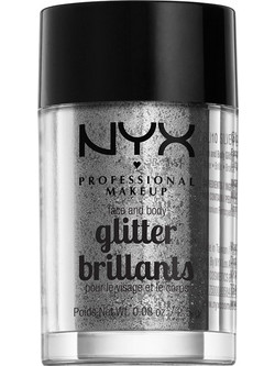 Nyx Face & Body Glitter Silver Σκιά Ματιών 2.5gr