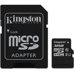 Kingston microSDHC 32GB Class 10 U1 UHS-I + Adapter