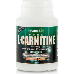 Health Aid L-Carnitine Συμπλήρωμα Διατροφής με Καρνιτίνη 550mg 30 Ταμπλέτες