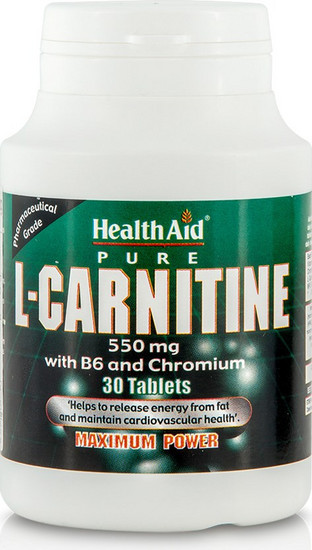 Health Aid L-Carnitine 550mg 30 Ταμπλέτες