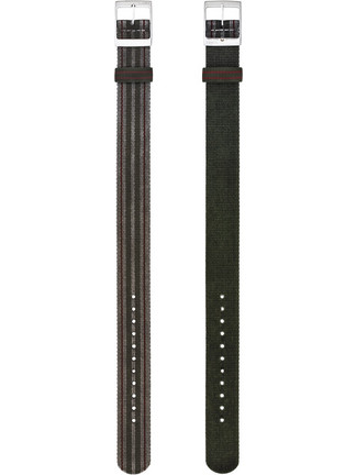 TIMEX Dirty Washed Reversible Grosgrain Strap (20mm) - Natural/Red/Green