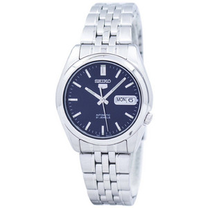 Seiko 5 Automatic Date Ανδρικό Ρολόι Αυτόματο με Ασημί Μεταλλικό Μπρασελέ SNK357K1