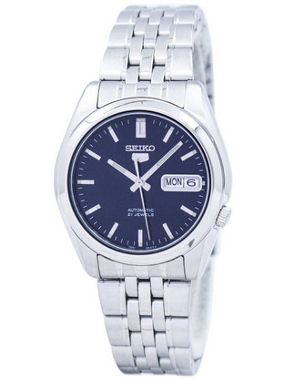 Seiko 5 Automatic Date Ανδρικό Ρολόι Αυτόματο με Ασημί Μεταλλικό Μπρασελέ SNK357K1