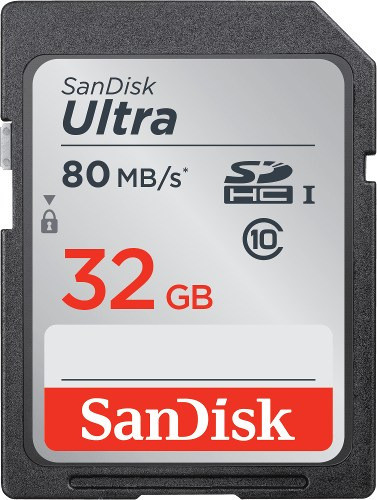 Κάρτα Μνήμης Sandisk Ultra SDHC 32GB Class 10 UHS-I 80MB/s
