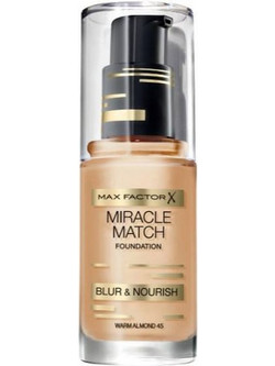 Max Factor Miracle Match 45 Warm Almond Liquid Foundation 30ml
