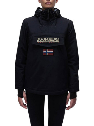 Napapijri Γυναικείο Μπουφάν Χειμωνιάτικο Pullover Κοντό Αδιάβροχο Μαύρο NAYITB-041