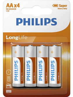 Philips Longlife Zinc Chloride AA 4τμχ