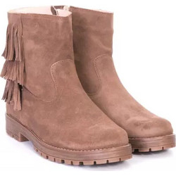 Stefania Γυναικεία Μποτάκια Suede Nude 0114