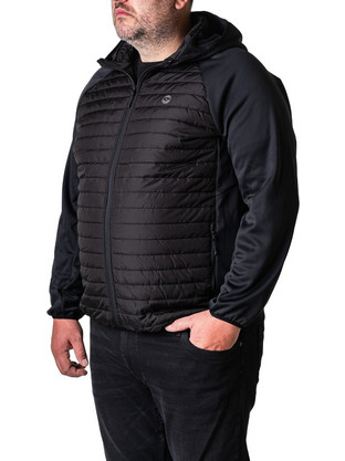 Jack & Jones Quilted Plus Size Ανδρικό Μπουφάν Χειμωνιάτικο Puffer Μαύρο 12182318