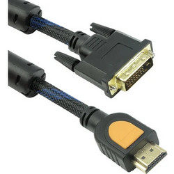 Detech Καλώδιο Braided HDMI Male to DVI-D Male 3m Black