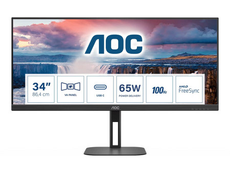 AOC CU34V5C Ultrawide VA Curved Gaming Monitor 34" 3440x1440 QHD 100Hz 4ms