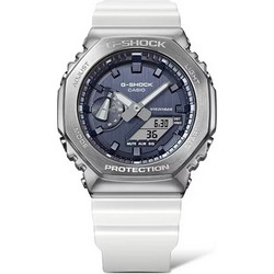 Casio G-Shock Ανδρικό Ρολόι Χρονογράφος με Λευκό Καουτσούκ Λουράκι GM-2100WS-7AER
